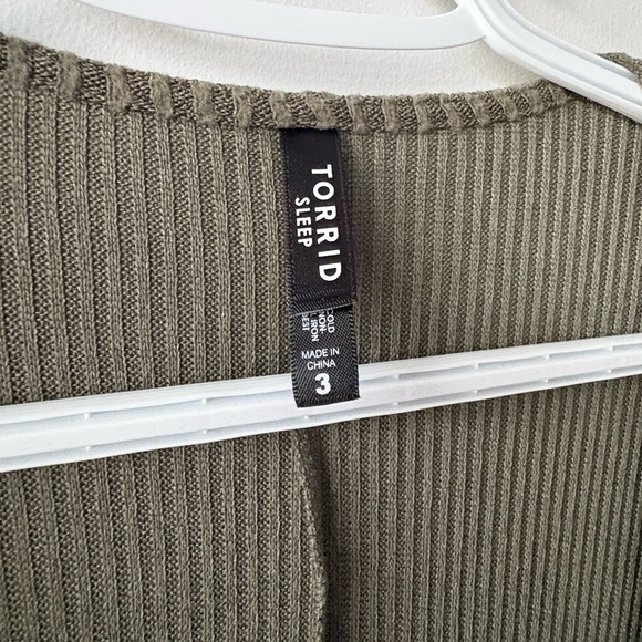Torrid Olive Ribbed Knit Cardigan - Picture 2 of 5